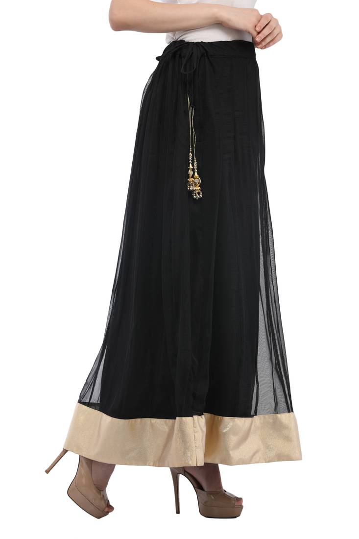 Black Net Long Skirts