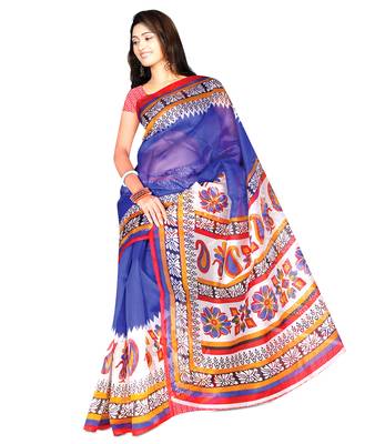 Multicolor Printed saree with blouse 1