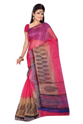 Multicolor Printed saree with blouse 1
