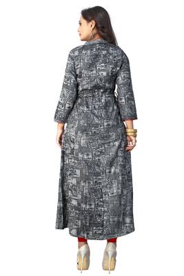 Grey printed rayon kurtas-and-kurtis 2