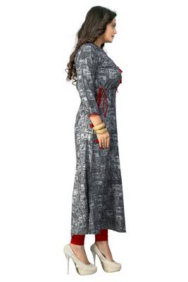Grey printed rayon kurtas-and-kurtis 3