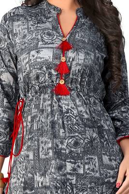 Grey printed rayon kurtas-and-kurtis 4