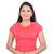 Rose Pink Ruffle Neck Stretchable Cotton Lycra Saree Blouse