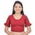 Maroon Ruffle Sleeves U neck Stretchable Cotton Lycra Saree Blouse