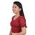 Maroon Ruffle Sleeves U neck Stretchable Cotton Lycra Saree Blouse