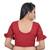 Maroon Ruffle Sleeves U neck Stretchable Cotton Lycra Saree Blouse
