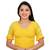 Yellow Ruffle Sleeves U neck Stretchable Cotton Lycra Saree Blouse