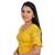 Yellow Ruffle Sleeves U neck Stretchable Cotton Lycra Saree Blouse