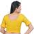 Yellow Ruffle Sleeves U neck Stretchable Cotton Lycra Saree Blouse