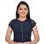 Navy High Neck Stretchable Front Button Cotton Lycra Saree Blouse