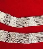 Silver Chain Broad Payal Anklets Pair