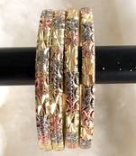 3 Tone Gold Plated 4 Bangle Set Bg34