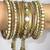 Gold Pearl Hanging Chain Bangles Bracelets Set 2.10 Size