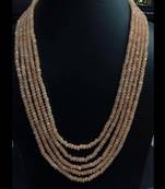 Brown Onyx Stones Five Line Multistrand Necklace