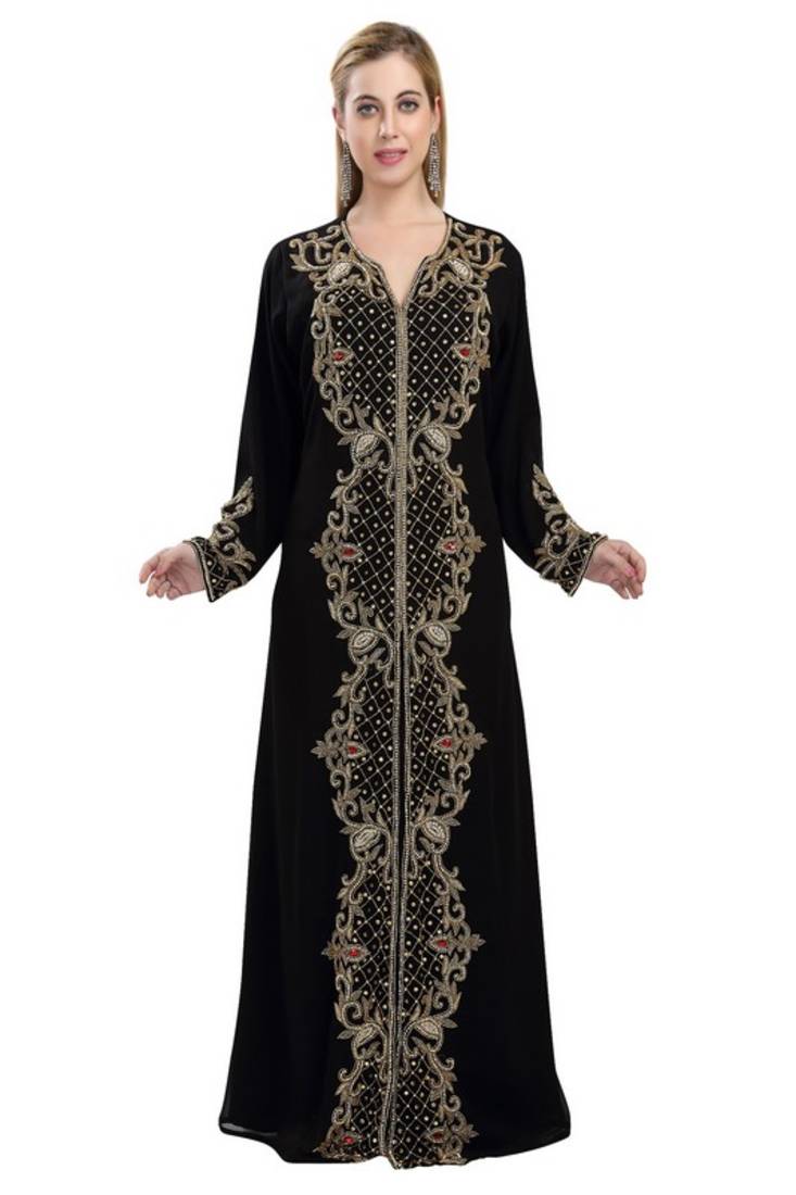 Floor Touch Party Wear kaftan  For Arabian Women