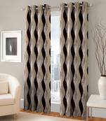Set of 2 door eyelet curtains ethnic brown