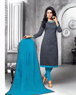 Grey embroidered jacquard salwar 1