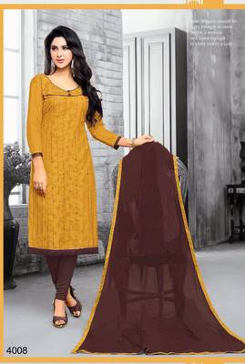 Mustard embroidered jacquard salwar 1