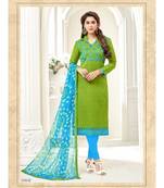 Mehendi embroidered jacquard salwar