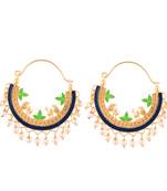 Blue Pearl Hoop Designer Earring