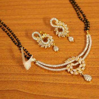 Diamond Look Gold Plated Fine Mangalsutra 1