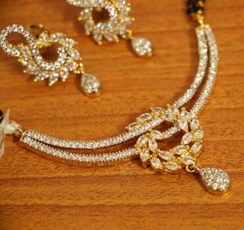 Diamond Look Gold Plated Fine Mangalsutra 3
