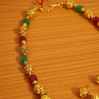 Gold Look Multi Stings Fine Necklace Set 2