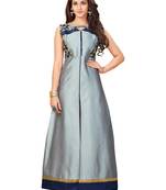 Grey plain silk silk-kurtis