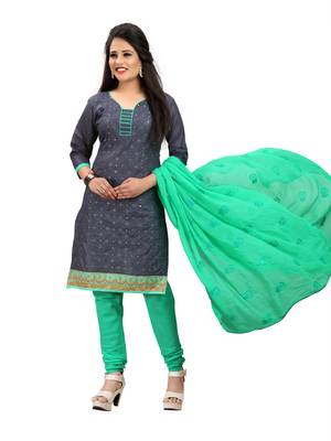 Grey embroidered pure cotton salwar 1
