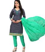 Grey embroidered pure cotton salwar