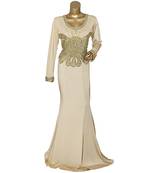 Gold Spandex Beaded Kaftan Maxi Dress