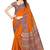 White printed cotton silk saree with blouse