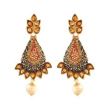 Gold Diamond Danglers Drops 1