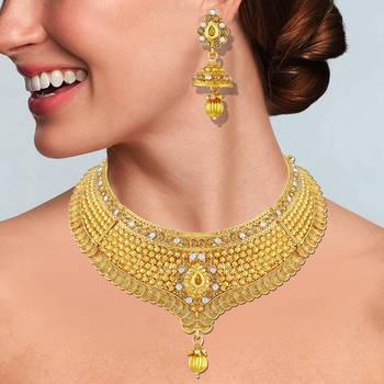 Gold Diamond Necklace Sets 1