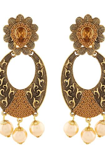 Gold Diamond Danglers Drops
