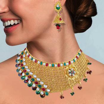 Gold Diamond Necklace Sets 1