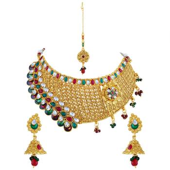Gold Diamond Necklace Sets 4