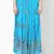 Turquoise Embroidered Cotton Long Skirt