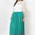 Green Embroidered Cotton Long Skirt