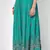 Green Embroidered Cotton Long Skirt