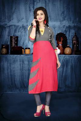 Grey hand woven rayon long-kurtis 1