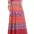 Red Cotton Printed Wrap Around Long Skirt