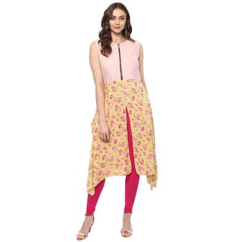 Pink printed rayon kurtas-and-kurtis 1