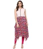 White printed rayon kurtas-and-kurtis