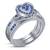 White platinum plated engagement bridal set ring