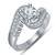 White platinum plated 925 silver luxury promise ring for women's