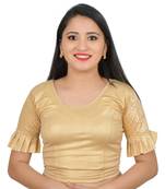 Light Gold cotton plain stitched blouse