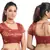 Maroon Ready Made Stitched Padded Blouse With Gold Prints