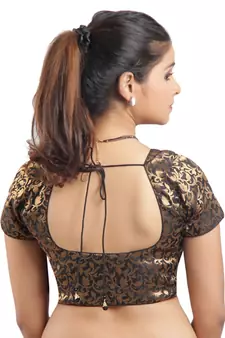 Black Ready Made Stitched Padded Printed Blouse