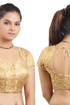Golden Ready Made Stitched Padded Printed Blouse